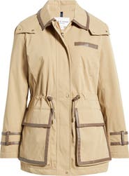 Cole Haan Hooded Water Resistant Insulated Raincoat