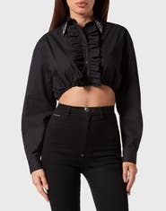 PHILIPP PLEIN Popeline Cropped Shirt Ls Women