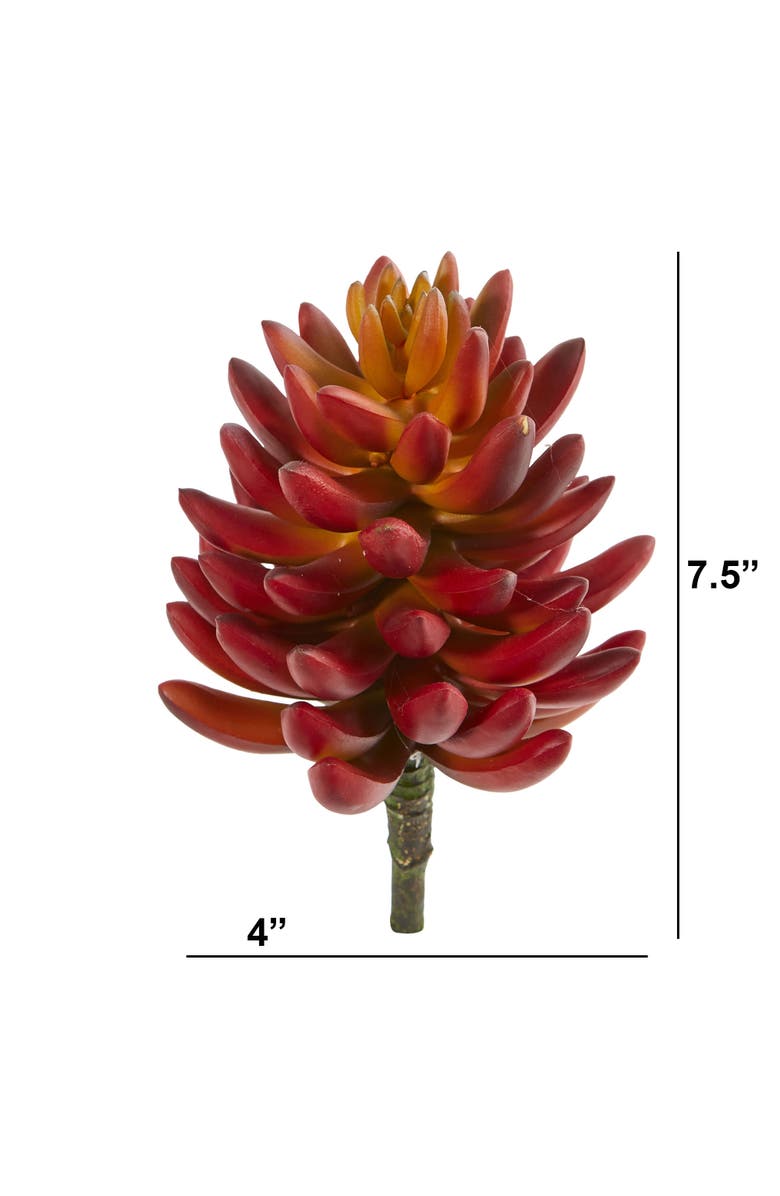 NEARLY NATURAL 7.5-in Succulent Artificial Plant, Alternate, color, Orange