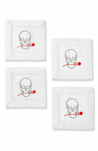 'Til Death Do Us Part Embroidered Linen Cocktail Napkins