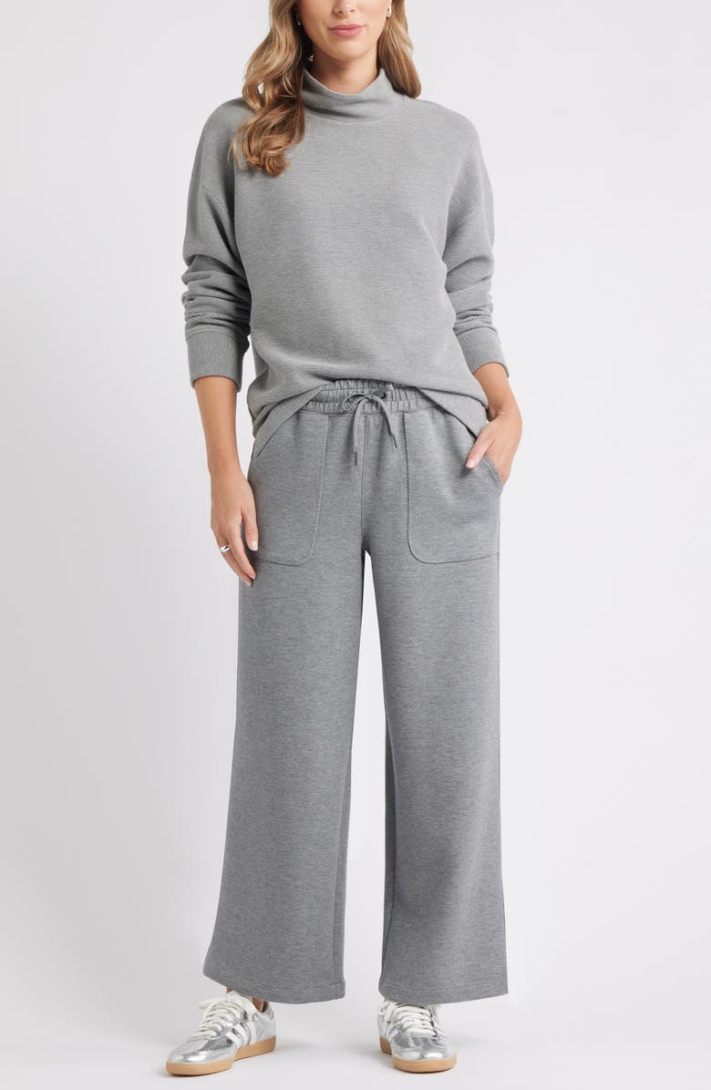 Caslon<sup>®</sup> Mock Neck Ottoman Sweatshirt, Alternate, color, Grey Dark Heather