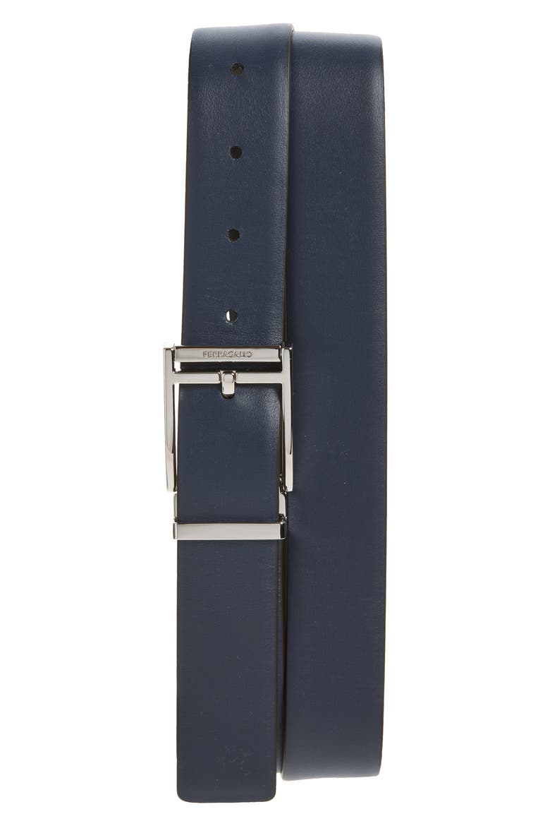 Reversible Calfskin Leather Belt, Alternate, color, TESTA DI MORO NEW NAVY