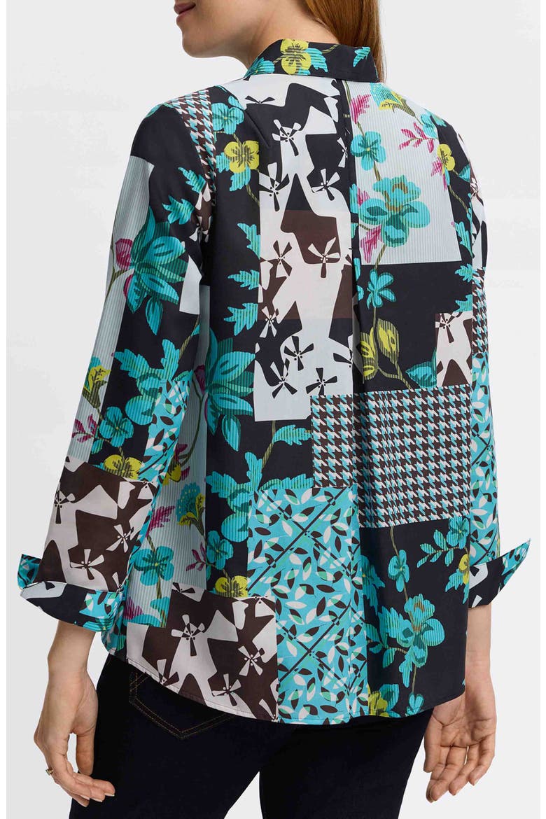 Agnes Sateen Top, Alternate, color, TEAL MULTI