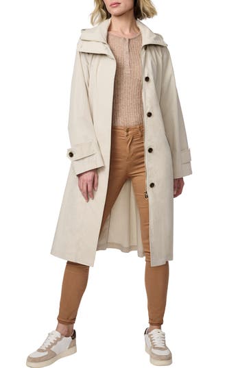 Bernardo Recyled Cotton Blend Trench Coat In Brown