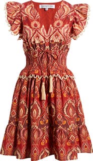 Julia Jordan Smocked Waist Ruffle Dress