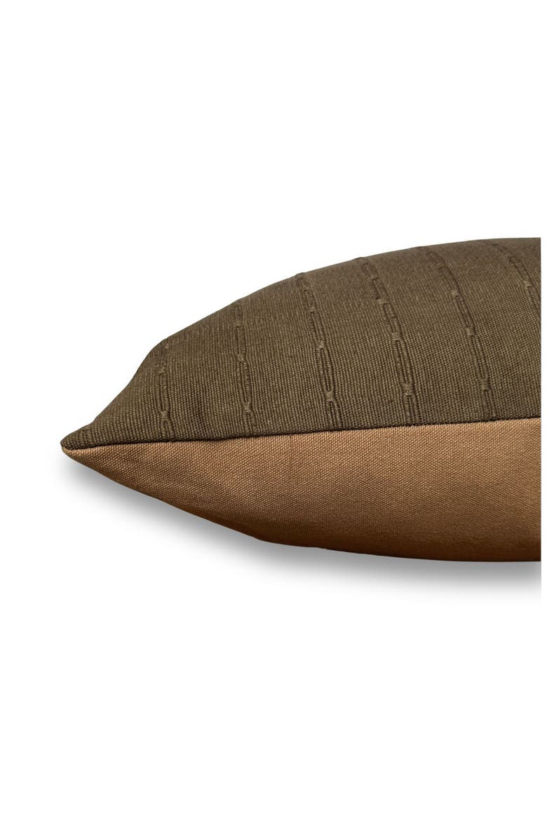 Graham | Cedar Brown Woven Stripe Pillow Cover, Alternate, color, Cedar Brown