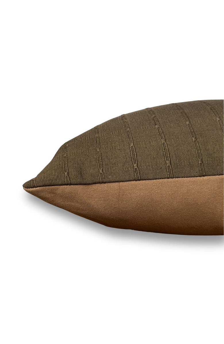 Linen & James Graham | Cedar Brown Woven Stripe Pillow Cover, Alternate, color, Cedar Brown