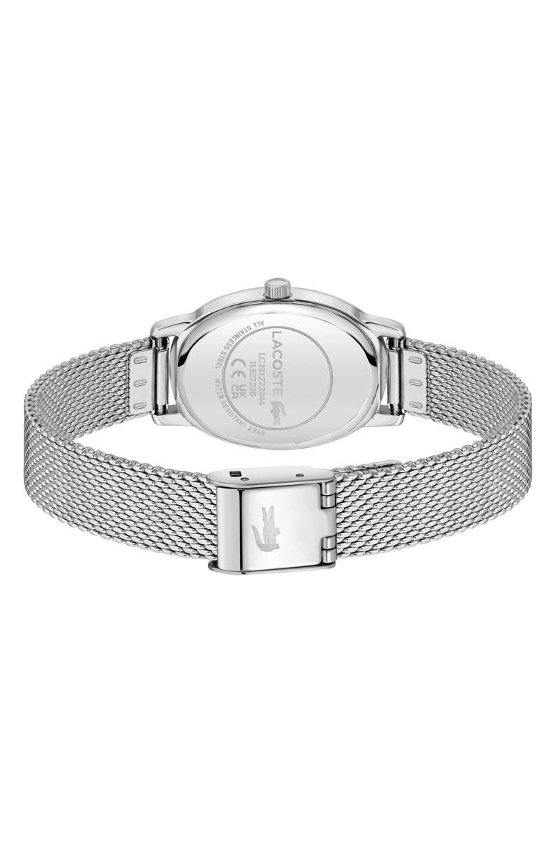 Lacoste Parisienne Mesh Strap Watch, 30mm x 22mm, Alternate, color, Silver