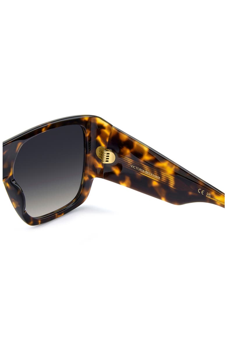 60mm Flat Top Sunglasses, Alternate, color, BROWN HAVANA/ DK BLUE SF