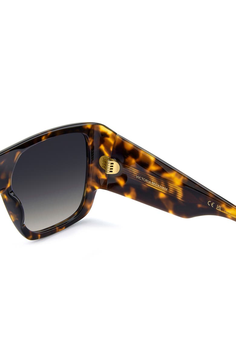 Victoria Beckham 60mm Flat Top Sunglasses, Alternate, color, Brown Havana/ Dk Blue Sf