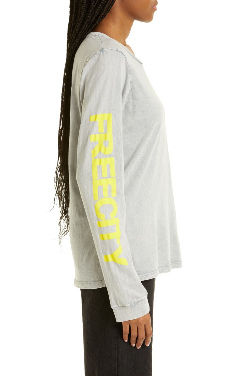 FREECITY Logo Long Sleeve Cotton Graphic Tee, Alternate, color,