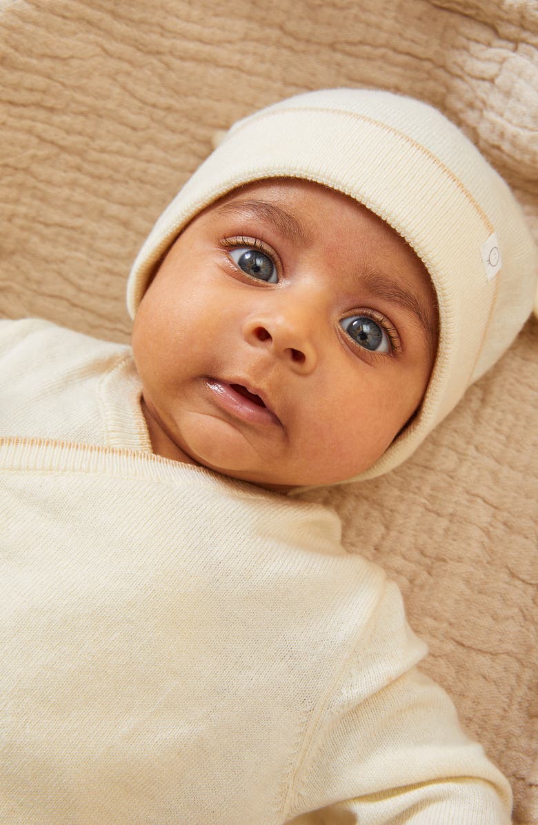 MORI Footed Sweater Romper & Hat Set, Alternate, color,