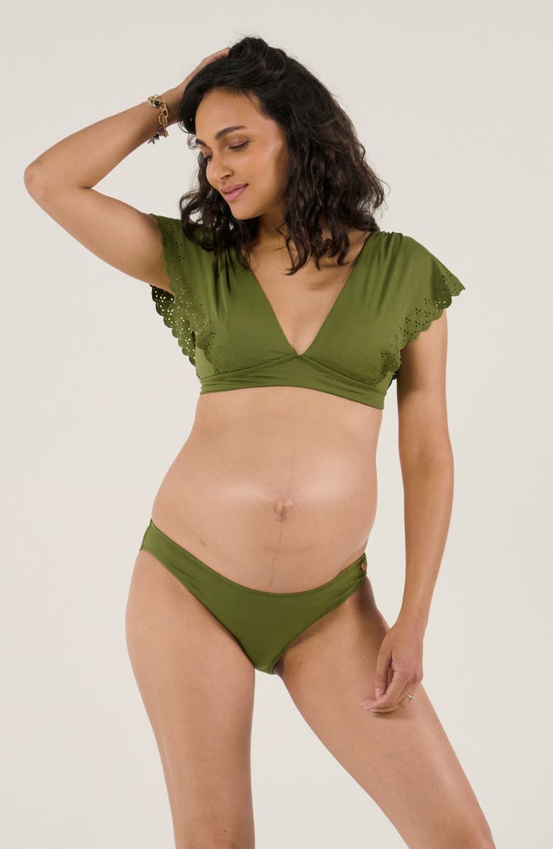 Cache Coeur Maternity bikini Bloom, Main, color, Kiwi