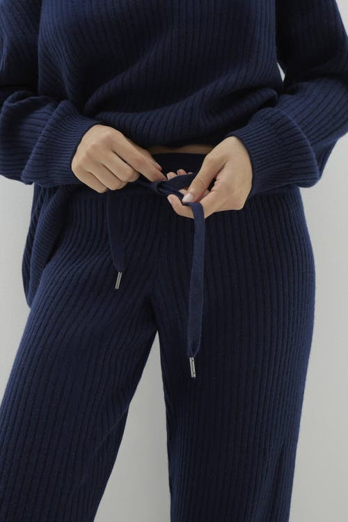 Naked Cashmere Heidi Ribbed Jogger Pant In Blue