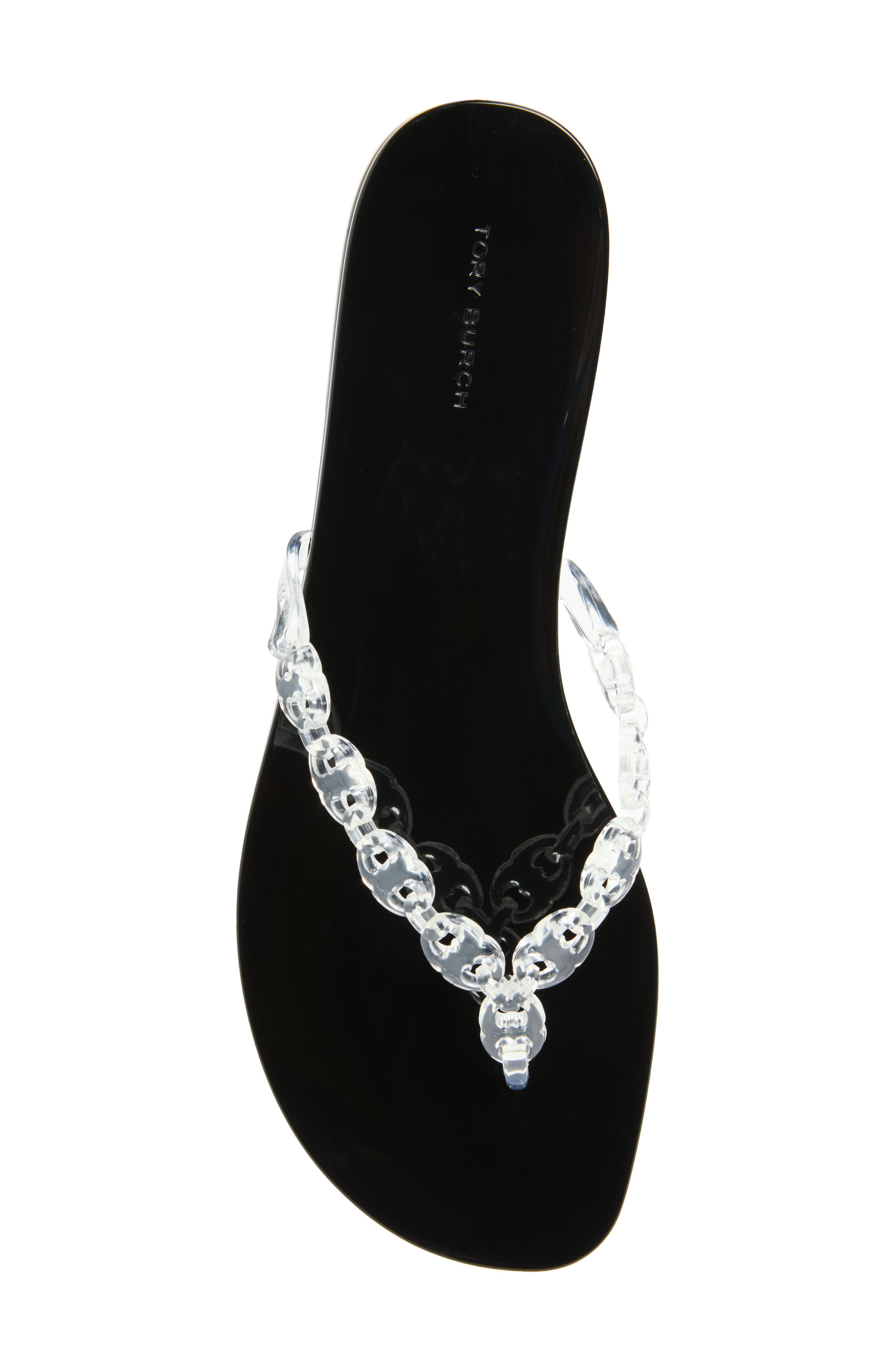 Gemini Link Jelly Flip Flop, Alternate, color, CLEAR / PERFECT BLACK