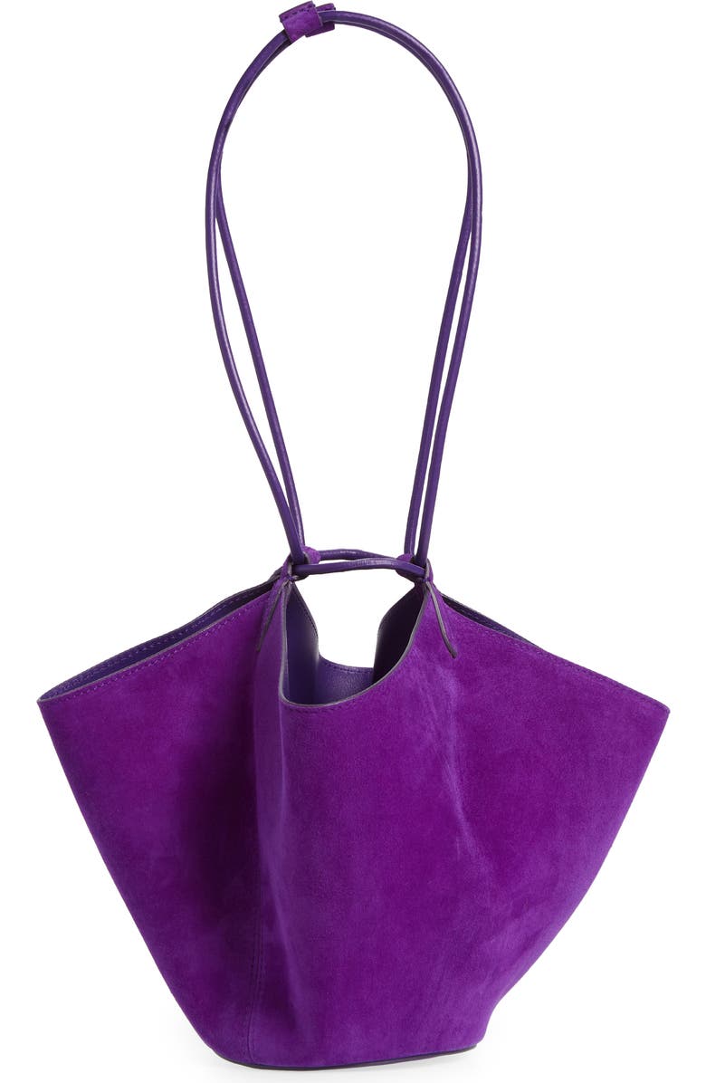 Khaite Mini Lotus Suede Shoulder Bag, Alternate, color,