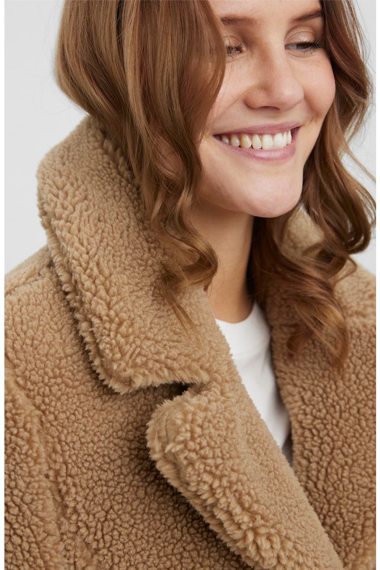 Donna Faux Fur Teddy Jacket, Alternate, color, TIGERS EYE
