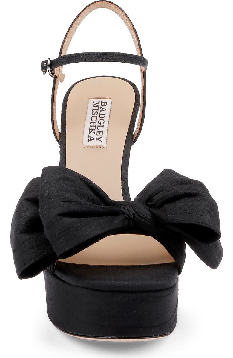 BADGLEY MISCHKA Olivia Platform Ankle Strap Sandal, Alternate, color, Black Silk