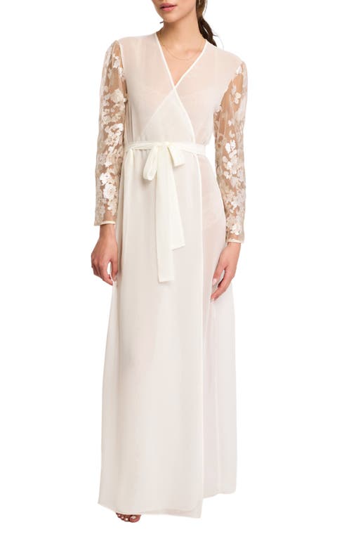 Rya Collection Vija Sheer Robe & Thong Set In Ivory