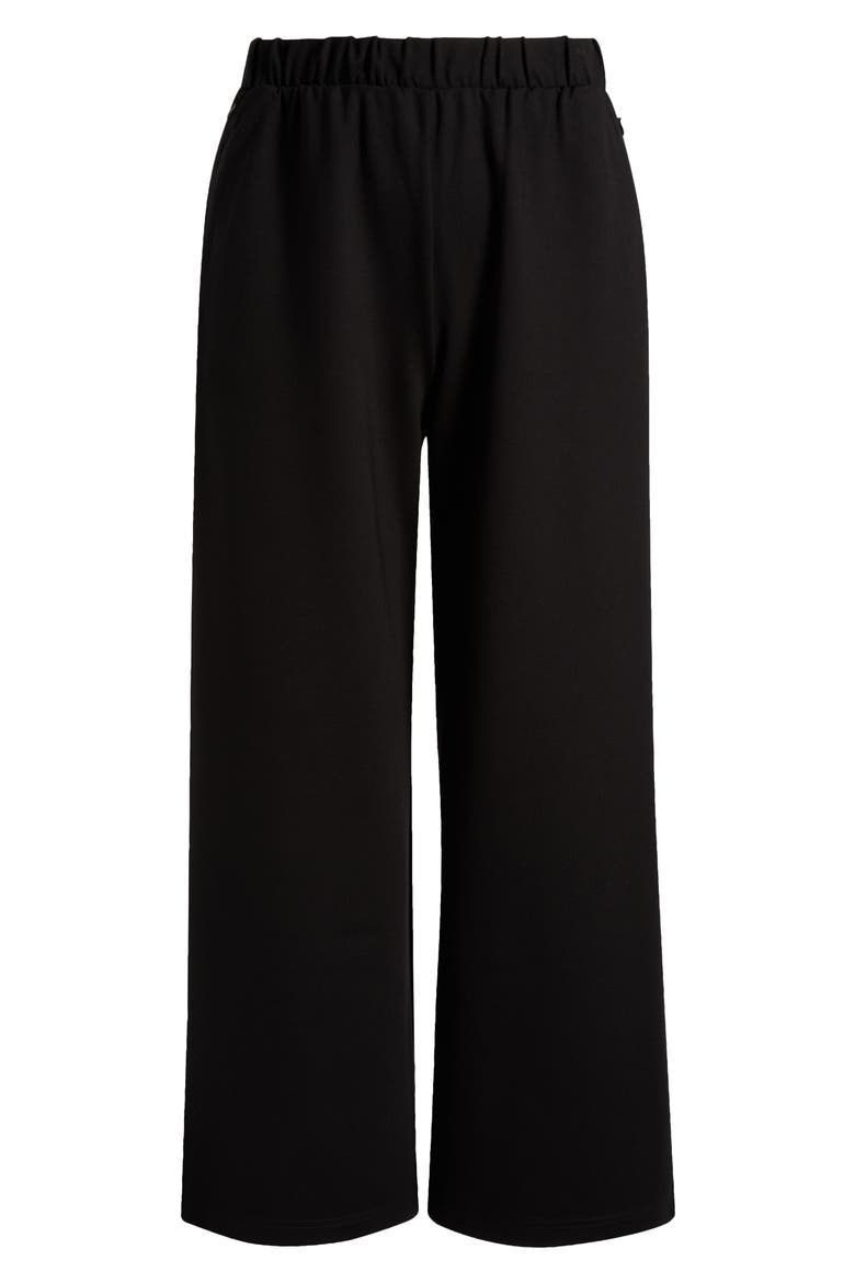Stephanie Wide Leg Ponte Pants, Alternate, color, BLACK