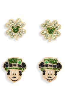 BaubleBar x Disney® Saint Patrick's Day Set of 2 Mickey Mouse Stud Earrings