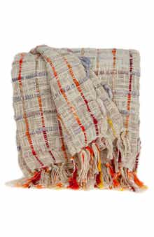 PARKLAND COLLECTION Adlily Transitional Multicolored Handloomed Cotton Throw - 52" x 67"