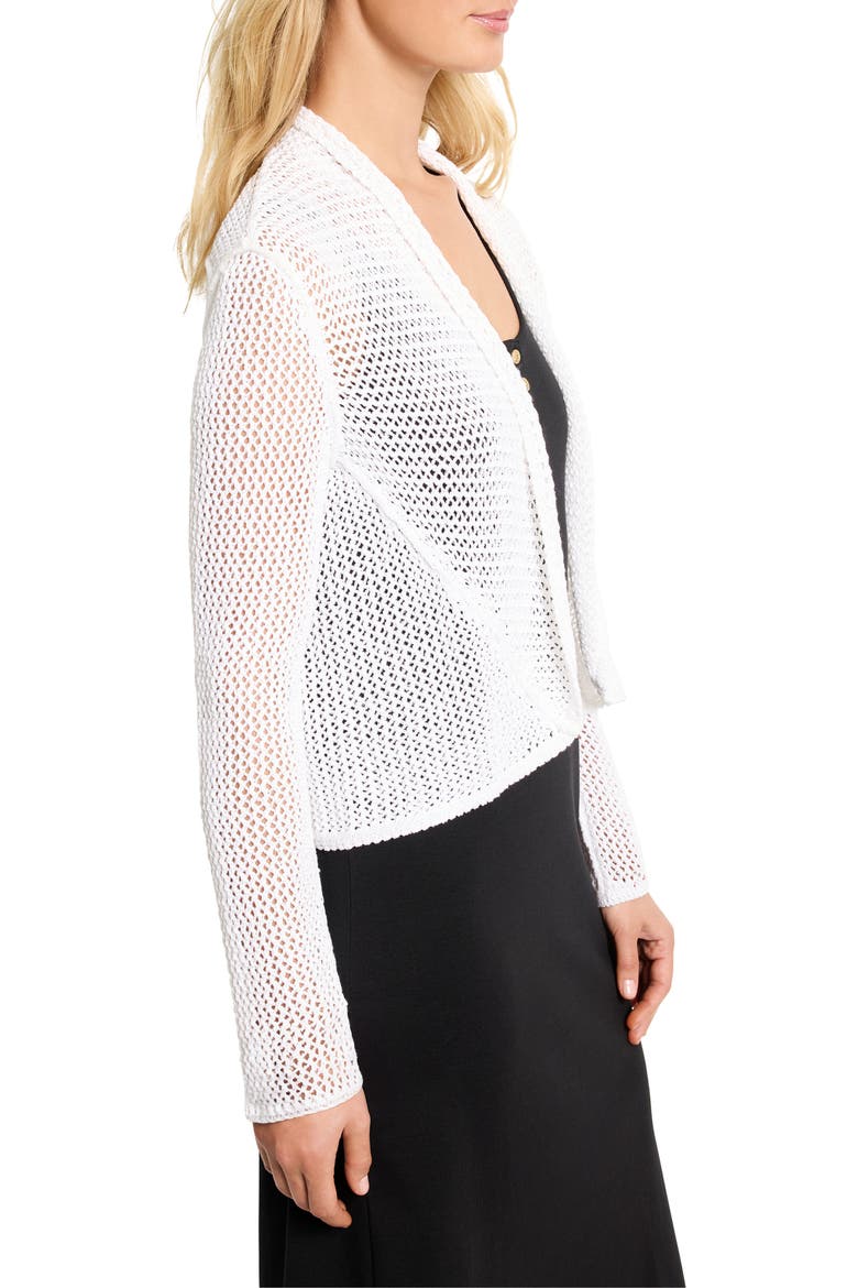 Mesh Cocoon Cardigan, Alternate, color, PAPER WHITE
