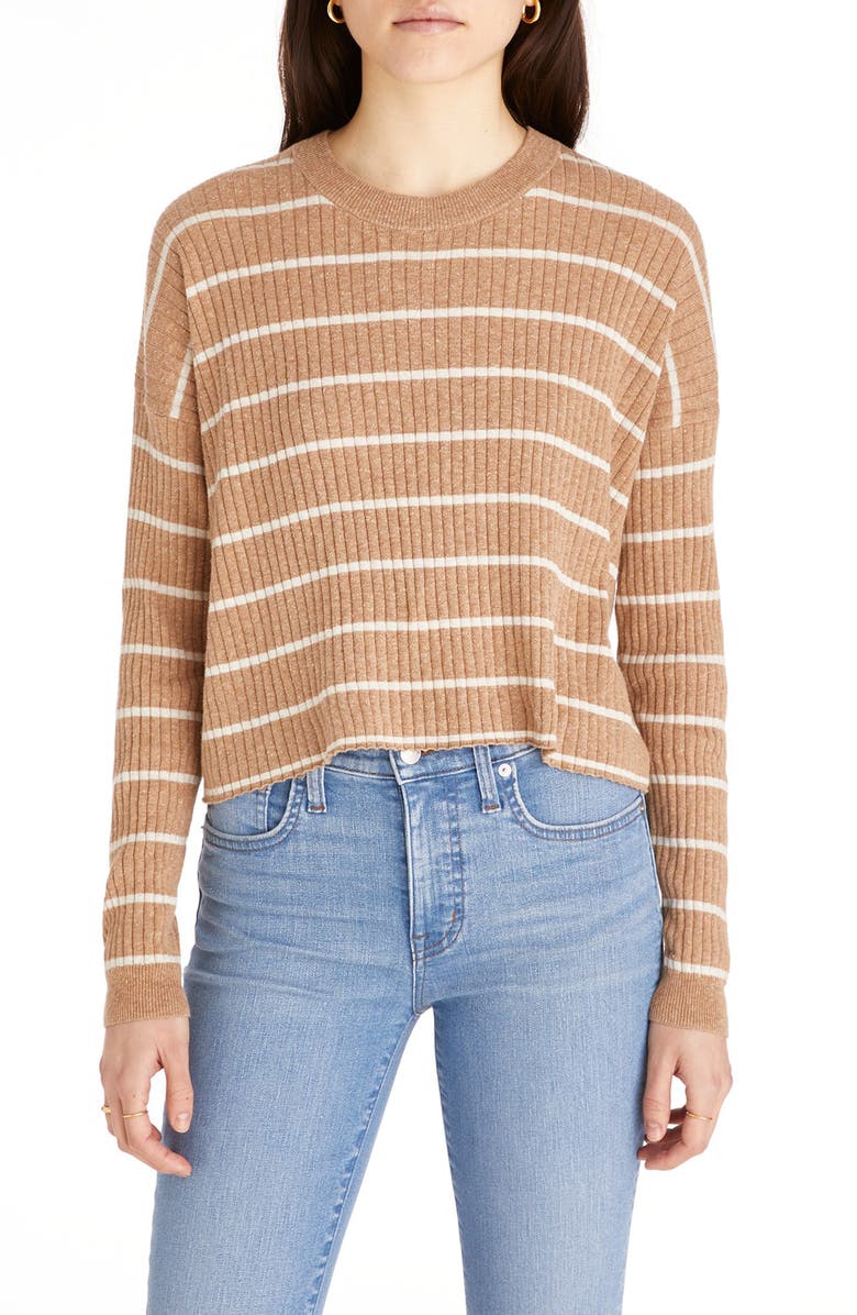 Madewell No Strings Attached Stripe Crewneck Sweater, Main, color,