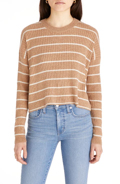 No Strings Attached Stripe Crewneck Sweater