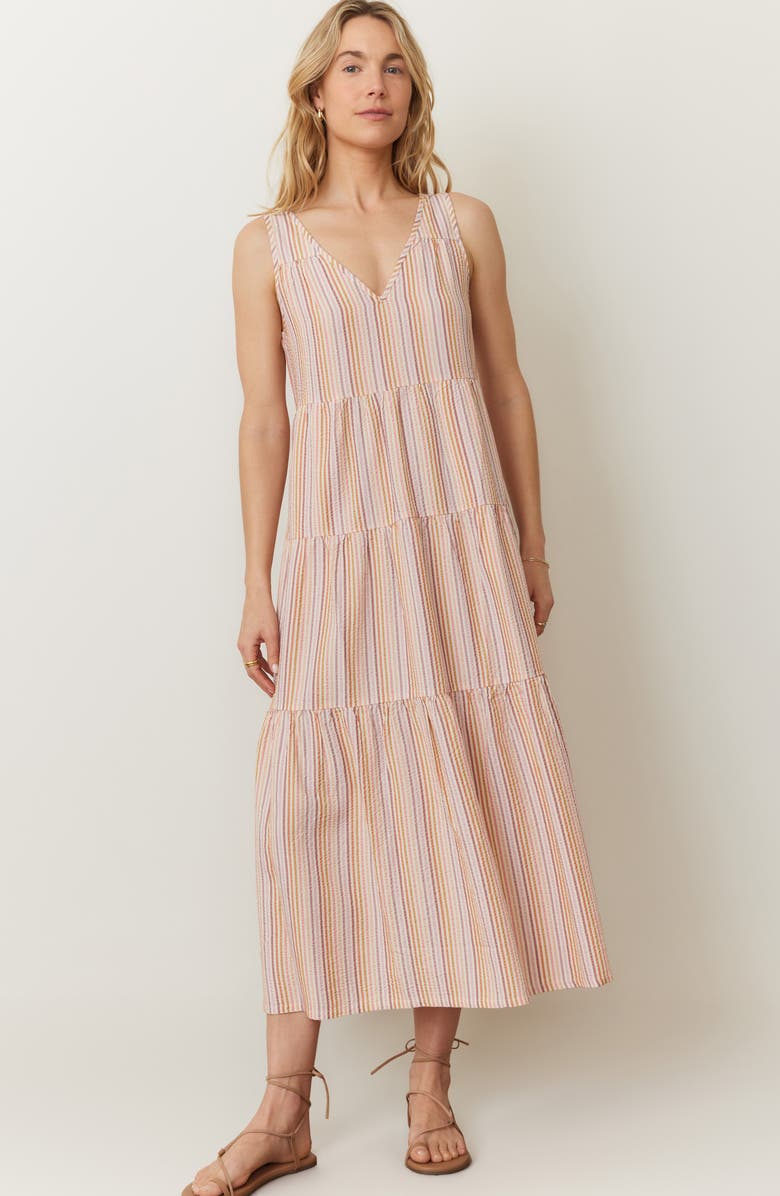 Marine Layer Corinne Stripe Sleeveless Maxi Dress, Alternate, color,