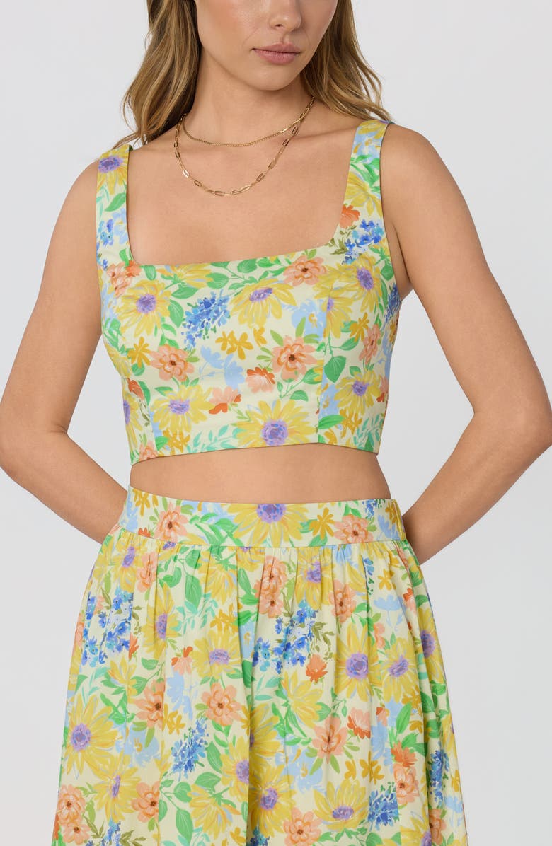 ASTR the Label Jolie Floral Crop Top, Main, color, Yellow Multi Floral