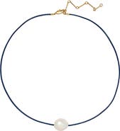 Lady Grey Freshwater Pearl Leather Cord Necklace
