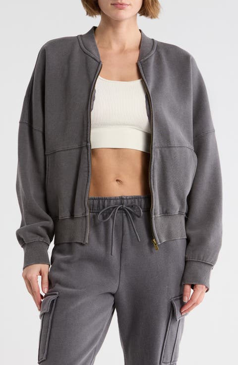 Washed Fleece Zip Sweatshirt