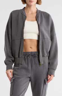 YOGALICIOUS Washed Fleece Zip Sweatshirt