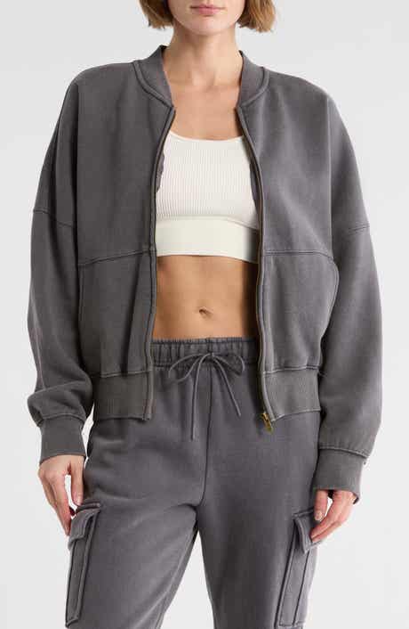 YOGALICIOUS Washed Fleece Zip Sweatshirt