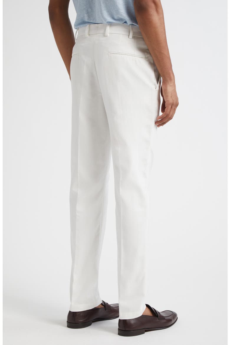 Flat Front Cotton Chinos, Alternate, color, WHITE