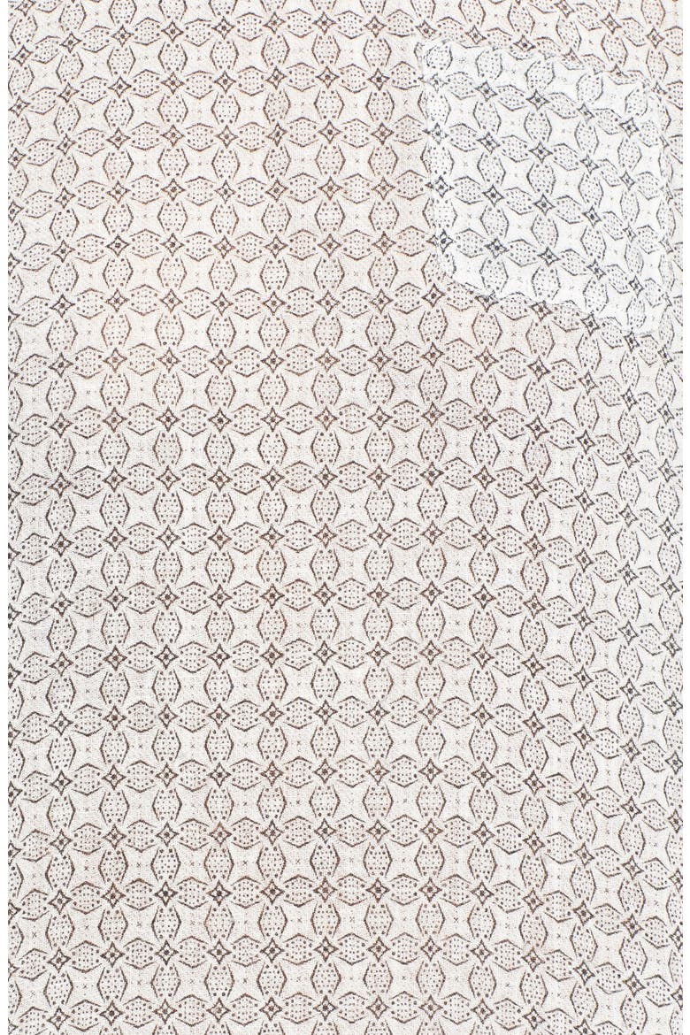 Linen & Cotton Woven Relaxed Tee, Alternate, color, IVORY- BLACK STAR PRINT