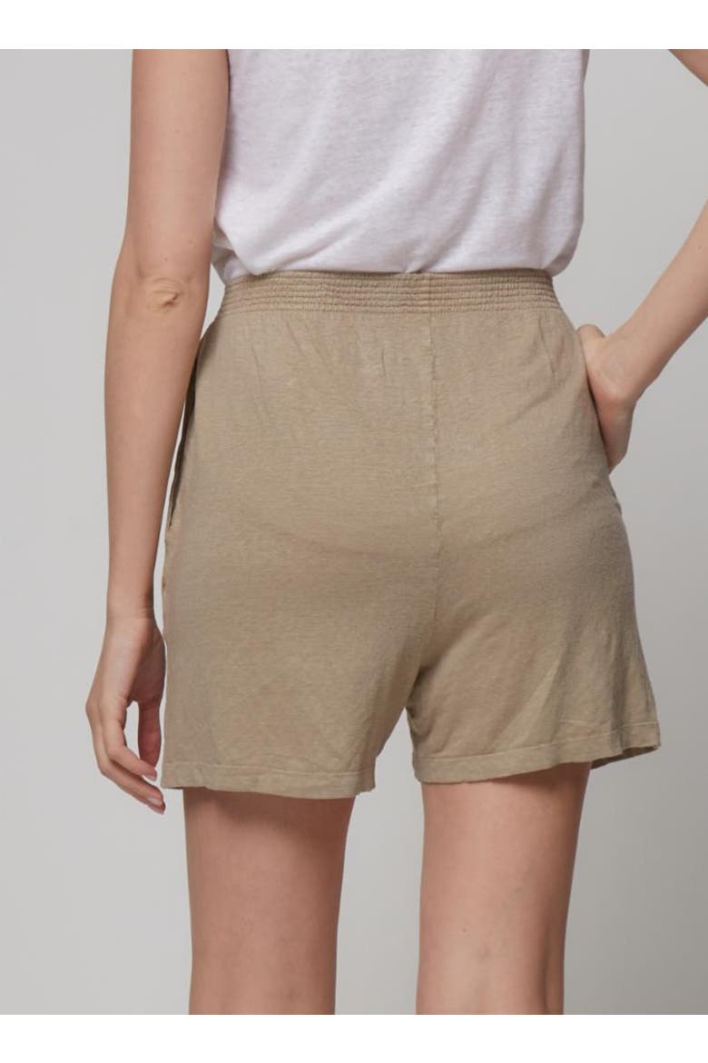 Linen Stretch Hand Dye Pull-On Shorts, Alternate, color, SABLE