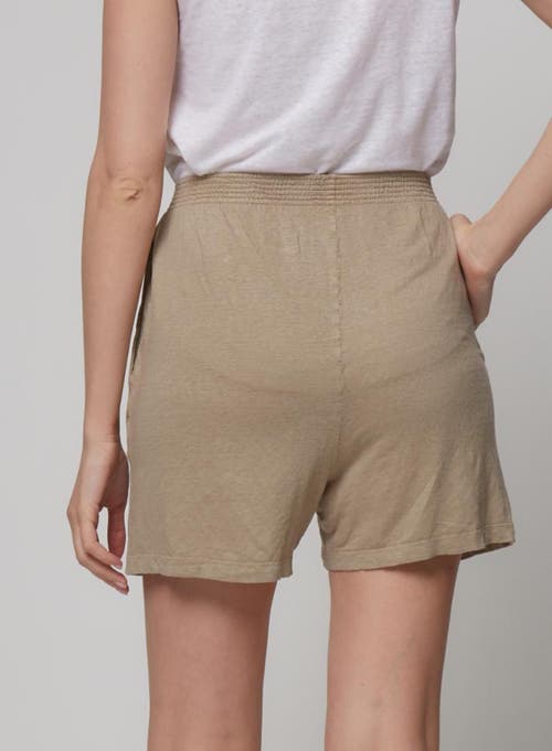 Majestic Filatures Linen Stretch Hand Dye Pull-on Shorts In Gray