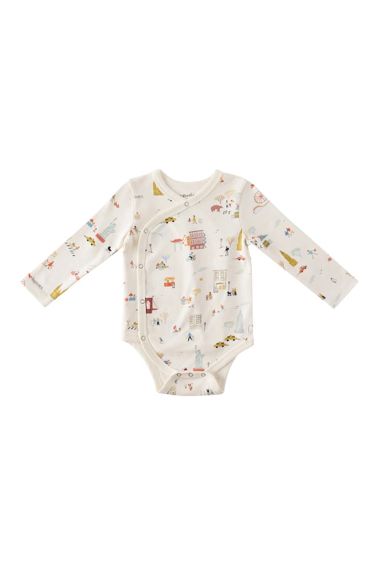 Long Sleeve Organic Cotton Bodysuit, Main, color, EXPLORE NEW YORK