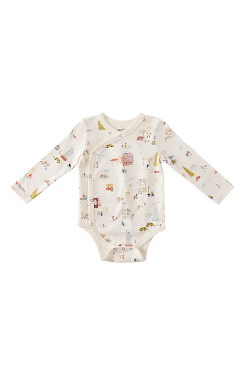 Pehr Long Sleeve Organic Cotton Bodysuit in Explore New York 