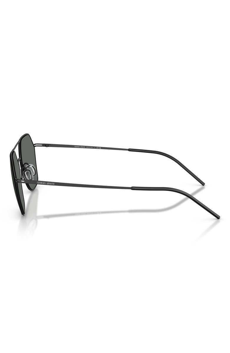 ARMANI 54mm Square Sunglasses, Alternate, color, Matte Black / Dark Grey