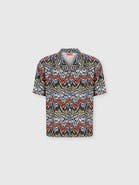 UM Bowling Shirt In Viscose With Abstract Zigzag Print