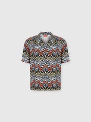 UM Bowling Shirt In Viscose With Abstract Zigzag Print