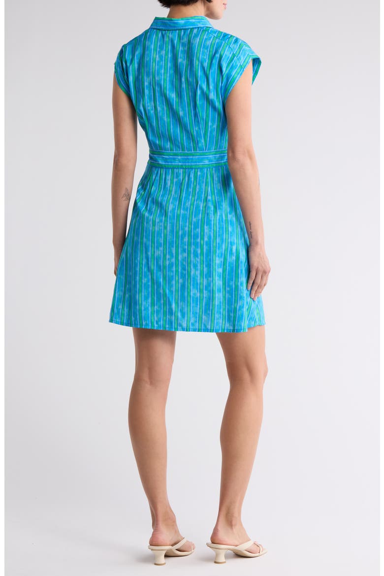 Cap Sleeve Shirtdress, Alternate, color, BLUE GREEN MULTI STRIPE