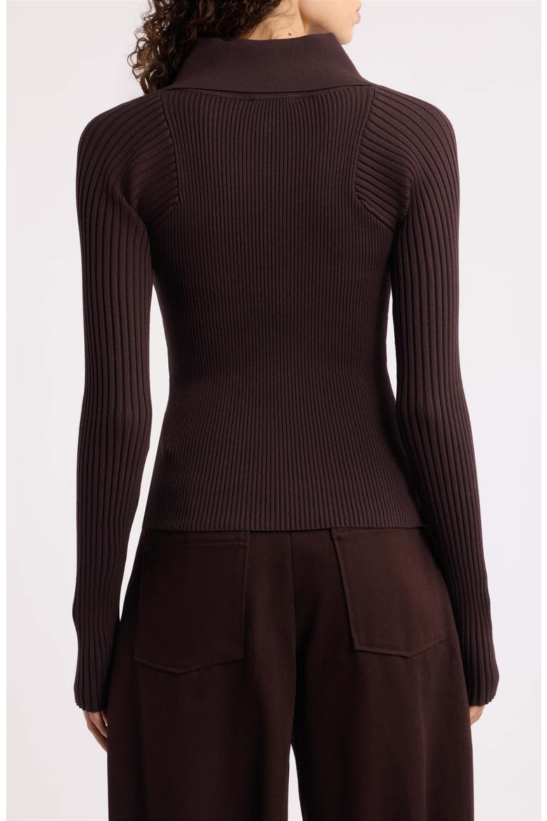 Seliot Rib Polo Sweater, Alternate, color, OPEN BROWN