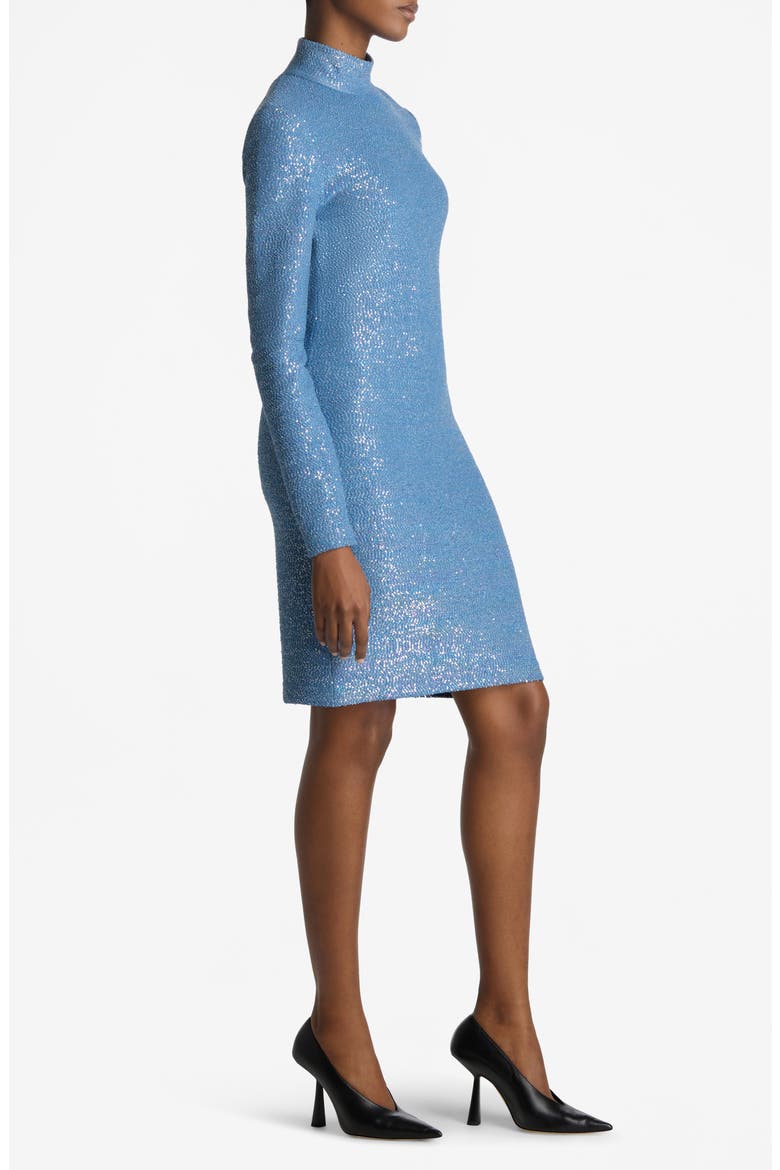 Iridescent Sequin Long Sleeve Back Cutout Sweater Dress, Alternate, color, LAGUNA MULTI