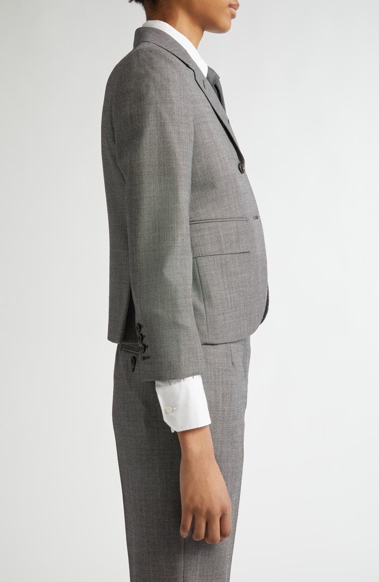 Thom Browne High Armhole Wool Suiting Blazer, Alternate, color, 