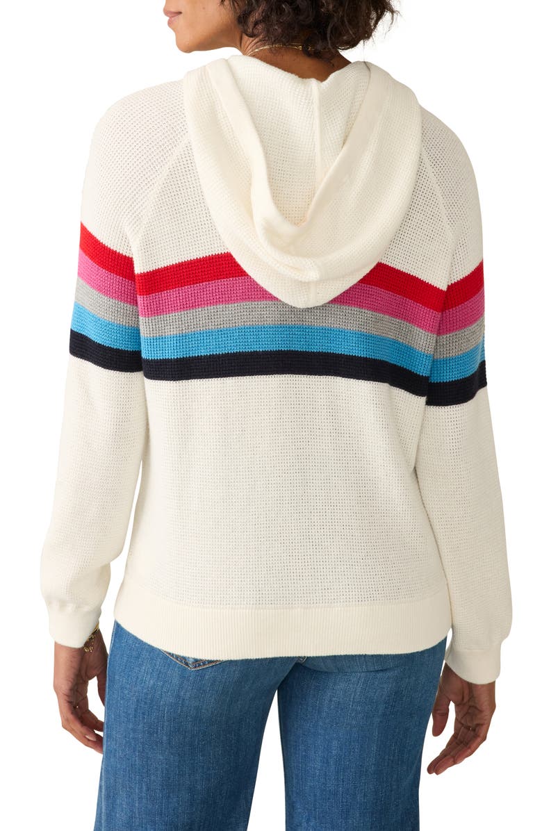 Faherty Throwback Organic Cotton & Cashmere Sweater Hoodie, Alternate, color, Mountain Side Stripe