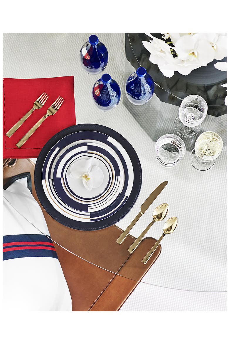 Peyton Porcelain Dinner Plate with 24K Gold Trim, Alternate, color, NAVY MULTI